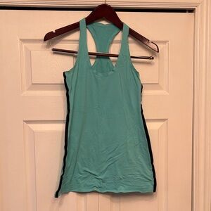 lululemon athletica Mint Racerback Tank with Black Side Panels